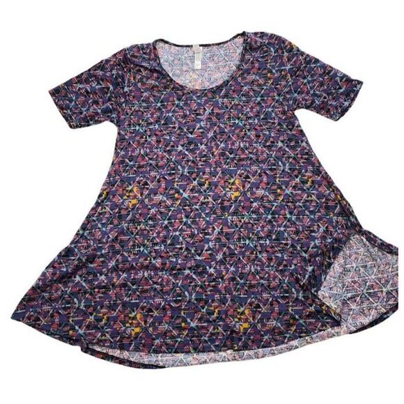 LuLaRoe Perfect T Multicolor Swing Abstract Geometric Top sz Small - Picture 1 of 5